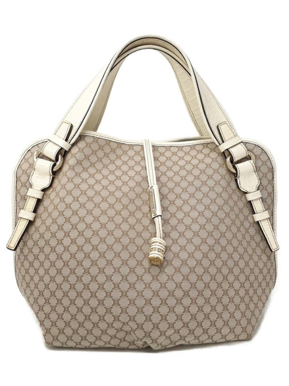 Celine Macadam Handbag leather brown dark